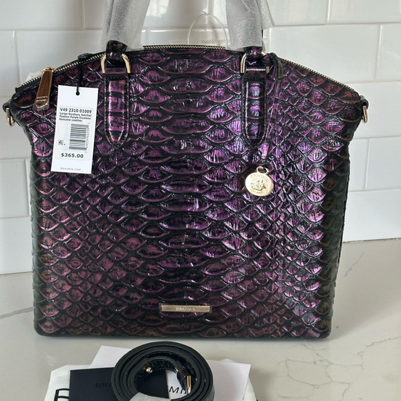 Brahmin Large Duxbury Purple passion excelsior genuine leather - Picture 3 of 7